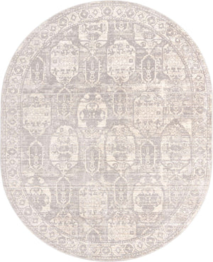 Gray 7' 10 x 10' 2 Lola Oval Area Rug Polypropylene With Jute Backing Traditional Pattern Easy Clean Carpet for Home Interior Design for Sale at Rug Engine