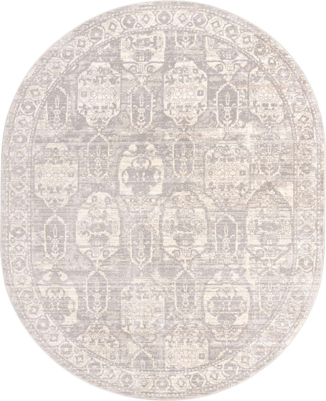 Gray 7' 10 x 10' 2 Lola Oval Area Rug Polypropylene With Jute Backing Traditional Pattern Easy Clean Carpet for Home Interior Design for Sale at Rug Engine