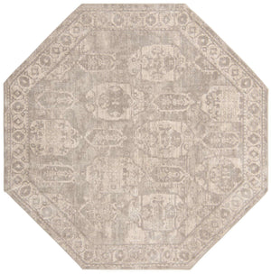 Gray 7' 10 x 7' 10 Lola Octagon Area Rug Polypropylene With Jute Backing Traditional Pattern Easy Clean Carpet for Home Interior Design for Sale at Rug Engine