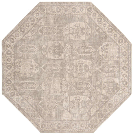 Gray 7' 10 x 7' 10 Lola Octagon Area Rug Polypropylene With Jute Backing Traditional Pattern Easy Clean Carpet for Home Interior Design for Sale at Rug Engine