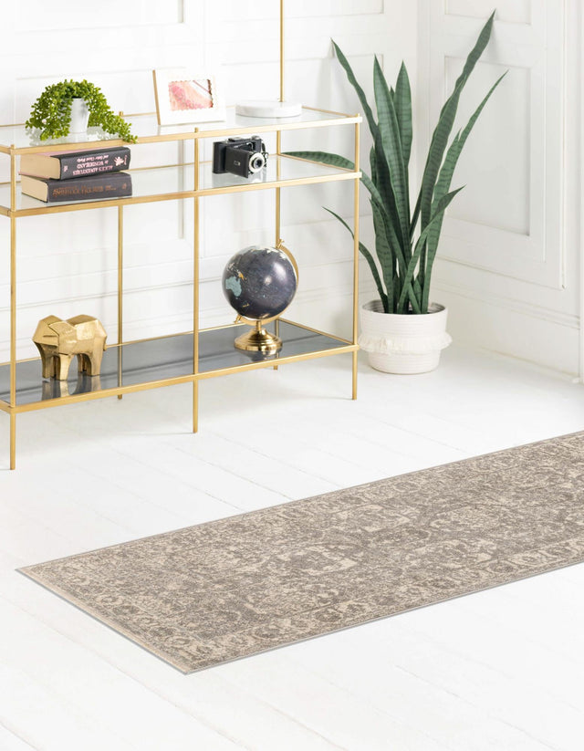 Gray 2' 7 x 10' 2 Lola Runner Area Rug Polypropylene With Jute Backing Traditional Pattern Easy Clean Carpet for Home Interior Design for Sale at Rug Engine