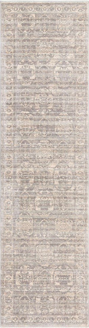 Gray 2' 7 x 10' 2 Lola Runner Area Rug Polypropylene With Jute Backing Traditional Pattern Easy Clean Carpet for Home Interior Design for Sale at Rug Engine