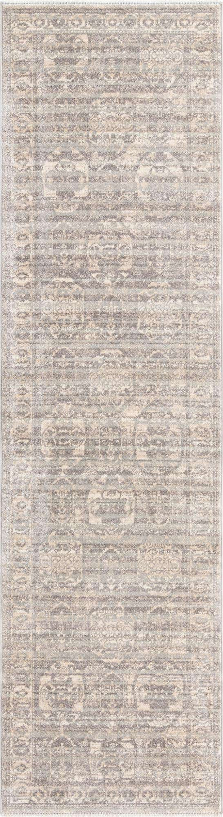 Gray 2' 7 x 10' 2 Lola Runner Area Rug Polypropylene With Jute Backing Traditional Pattern Easy Clean Carpet for Home Interior Design for Sale at Rug Engine