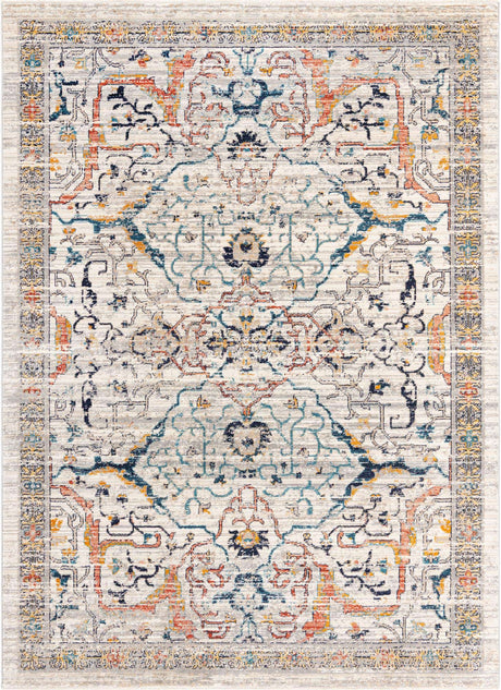 Ivory 7' x 10' 2 Lola Rectangle Area Rug Polypropylene With Jute Backing Traditional Pattern Easy Clean Carpet for Home Interior Design for Sale at Rug Engine