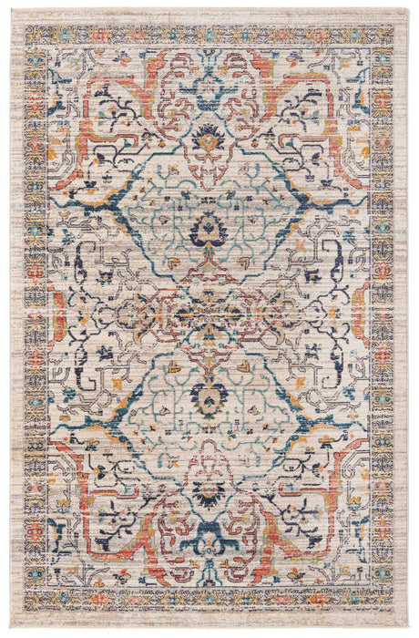 Ivory 6' x 9' 2 Lola Rectangle Area Rug Polypropylene With Jute Backing Traditional Pattern Easy Clean Carpet for Home Interior Design for Sale at Rug Engine