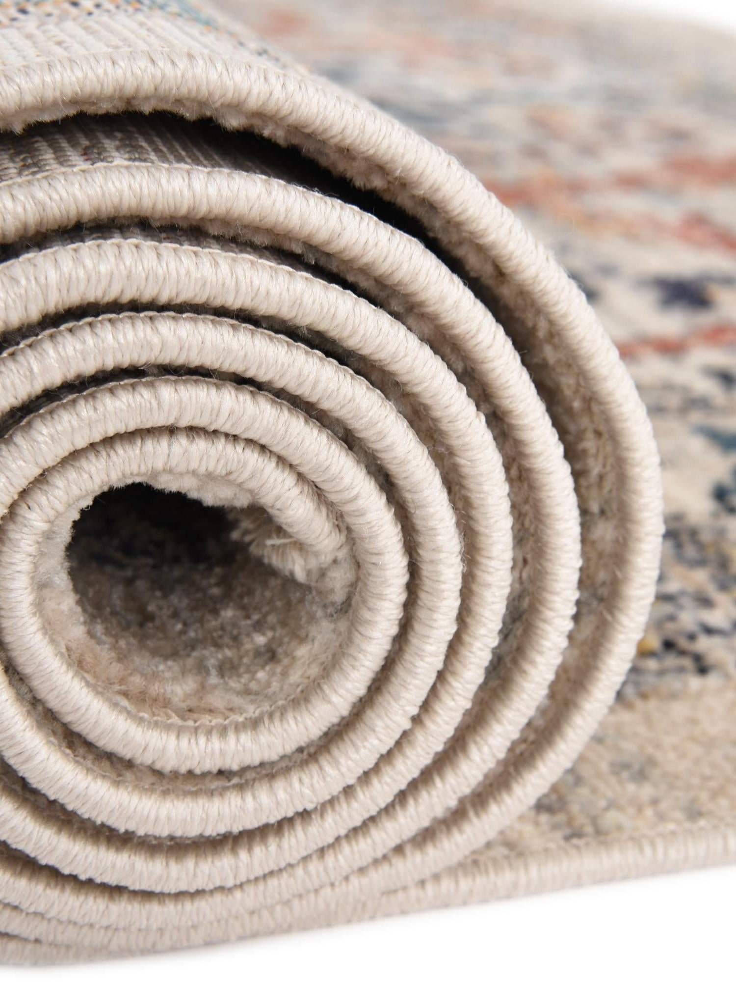 Ivory 5' 3 x 8' Lola Rectangle Area Rug Polypropylene With Jute Backing Traditional Pattern Easy Clean Carpet for Home Interior Design for Sale at Rug Engine