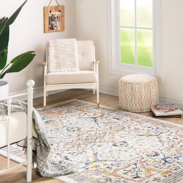 Ivory 6' x 9' 2 Lola Rectangle Area Rug Polypropylene With Jute Backing Traditional Pattern Easy Clean Carpet for Home Interior Design for Sale at Rug Engine