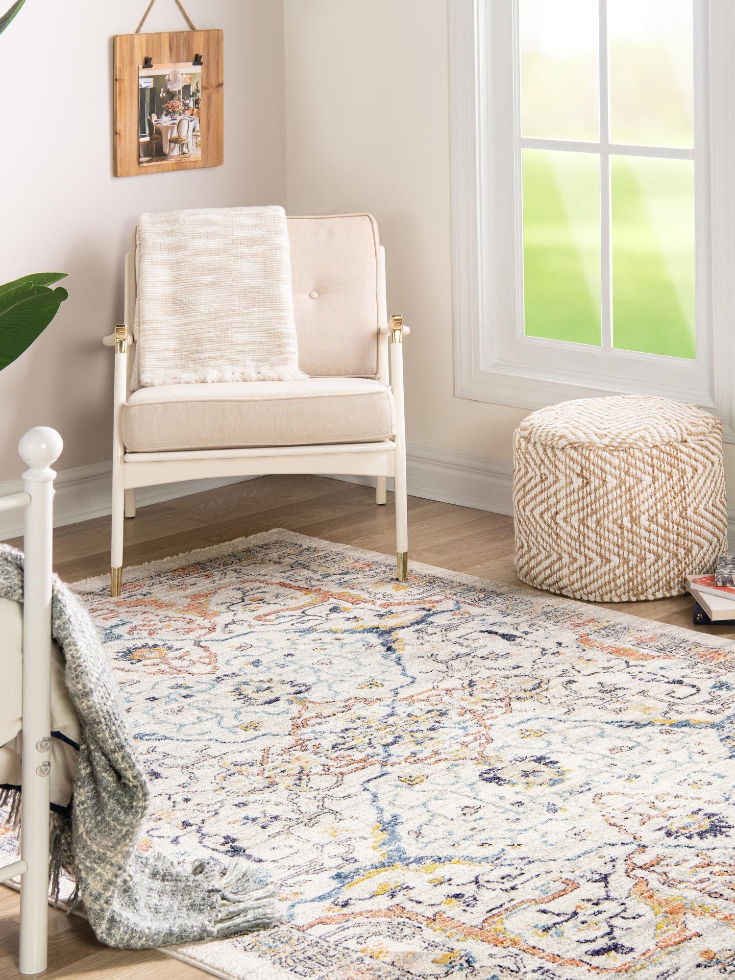 Ivory 7' 10 x 10' 2 Lola Rectangle Area Rug Polypropylene With Jute Backing Traditional Pattern Easy Clean Carpet for Home Interior Design for Sale at Rug Engine