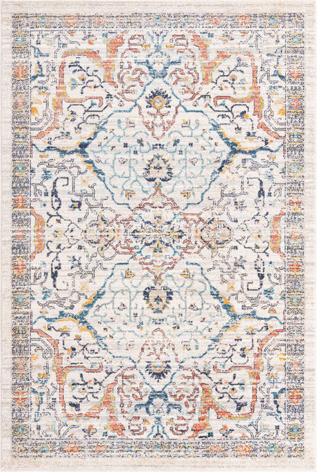 Ivory 5' 3 x 8' Lola Rectangle Area Rug Polypropylene With Jute Backing Traditional Pattern Easy Clean Carpet for Home Interior Design for Sale at Rug Engine