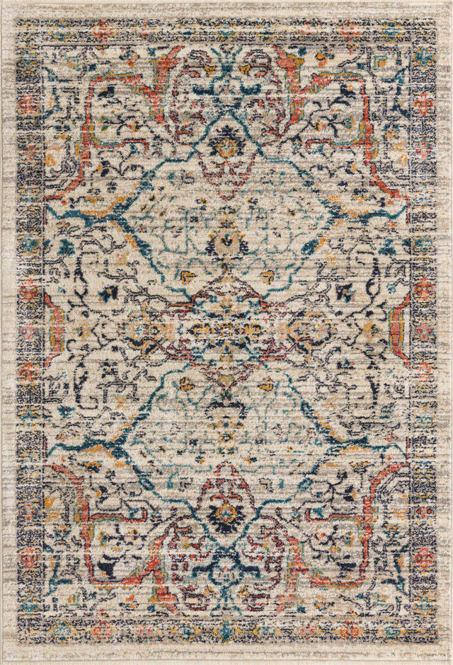 Ivory 3' 11 x 5' 11 Lola Rectangle Area Rug Polypropylene With Jute Backing Traditional Pattern Easy Clean Carpet for Home Interior Design for Sale at Rug Engine