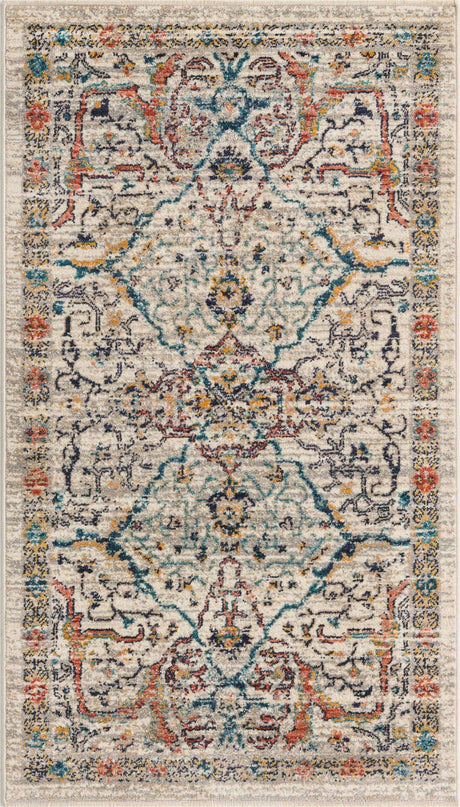 Ivory 2' 11 x 5' 3 Lola Rectangle Area Rug Polypropylene With Jute Backing Traditional Pattern Easy Clean Carpet for Home Interior Design for Sale at Rug Engine