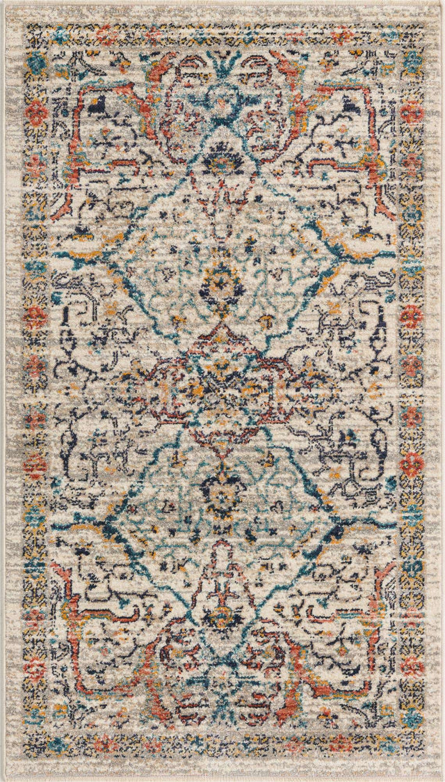 Ivory 2' 11 x 5' 3 Lola Rectangle Area Rug Polypropylene With Jute Backing Traditional Pattern Easy Clean Carpet for Home Interior Design for Sale at Rug Engine