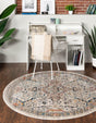Ivory 3' 11 x 3' 11 Lola Round Area Rug Polypropylene With Jute Backing Traditional Pattern Easy Clean Carpet for Home Interior Design for Sale at Rug Engine