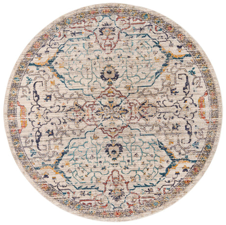 Ivory 7' 10 x 7' 10 Lola Round Area Rug Polypropylene With Jute Backing Traditional Pattern Easy Clean Carpet for Home Interior Design for Sale at Rug Engine