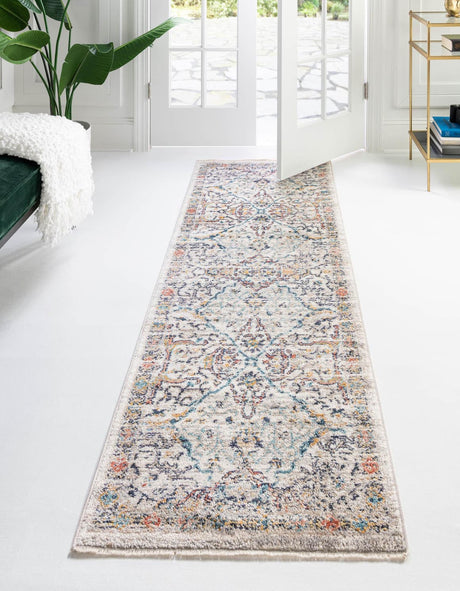 Ivory 2' 7 x 10' 2 Lola Runner Area Rug Polypropylene With Jute Backing Traditional Pattern Easy Clean Carpet for Home Interior Design for Sale at Rug Engine