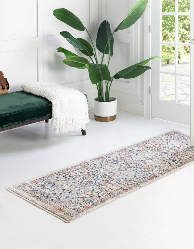 Ivory 2' x 5' 11 Lola Runner Area Rug Polypropylene With Jute Backing Traditional Pattern Easy Clean Carpet for Home Interior Design for Sale at Rug Engine