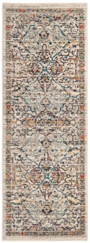 Ivory 2' x 5' 11 Lola Runner Area Rug Polypropylene With Jute Backing Traditional Pattern Easy Clean Carpet for Home Interior Design for Sale at Rug Engine