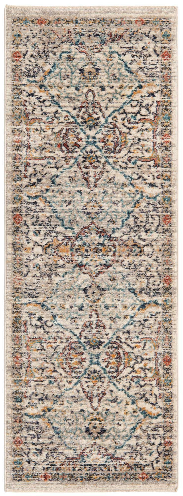 Ivory 2' x 5' 11 Lola Runner Area Rug Polypropylene With Jute Backing Traditional Pattern Easy Clean Carpet for Home Interior Design for Sale at Rug Engine