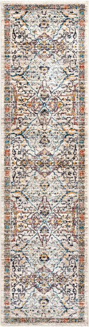 Ivory 2' 7 x 10' 2 Lola Runner Area Rug Polypropylene With Jute Backing Traditional Pattern Easy Clean Carpet for Home Interior Design for Sale at Rug Engine