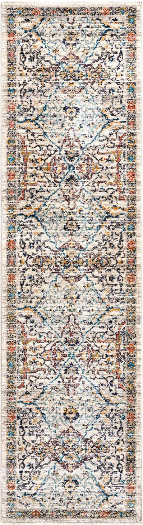 Ivory 2' 7 x 10' 2 Lola Runner Area Rug Polypropylene With Jute Backing Traditional Pattern Easy Clean Carpet for Home Interior Design for Sale at Rug Engine
