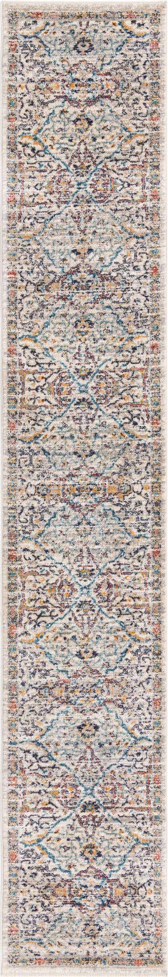 Ivory 2' x 13' Lola Runner Area Rug Polypropylene With Jute Backing Traditional Pattern Easy Clean Carpet for Home Interior Design for Sale at Rug Engine