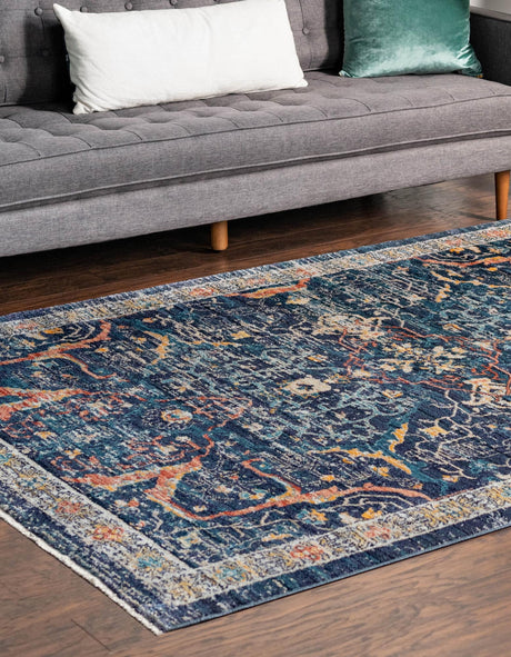 Navy Blue 2' 11 x 5' 3 Lola Rectangle Area Rug Polypropylene With Jute Backing Traditional Pattern Easy Clean Carpet for Home Interior Design for Sale at Rug Engine