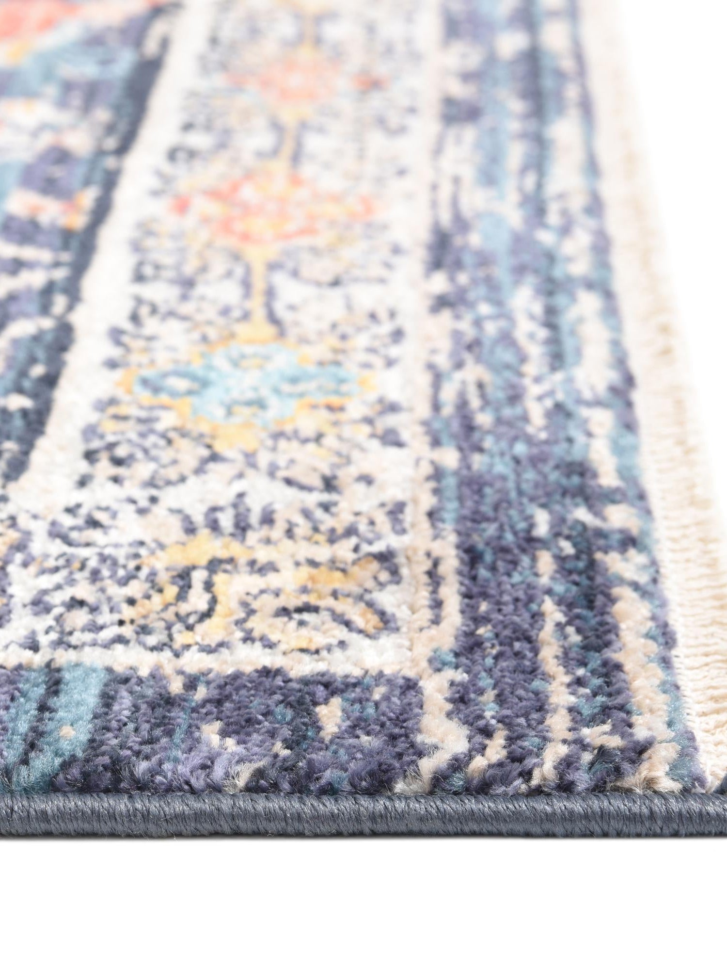 Navy Blue 5' 3 x 8' Lola Rectangle Area Rug Polypropylene With Jute Backing Traditional Pattern Easy Clean Carpet for Home Interior Design for Sale at Rug Engine
