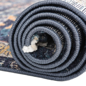 Navy Blue 7' x 10' 2 Lola Rectangle Area Rug Polypropylene With Jute Backing Traditional Pattern Easy Clean Carpet for Home Interior Design for Sale at Rug Engine