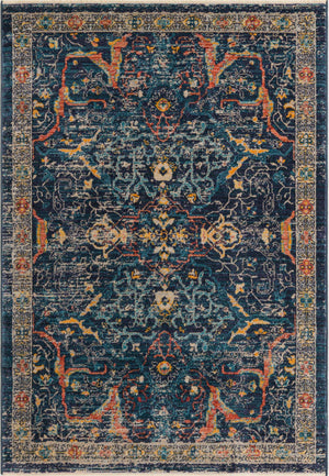 Navy Blue 3' 11 x 5' 11 Lola Rectangle Area Rug Polypropylene With Jute Backing Traditional Pattern Easy Clean Carpet for Home Interior Design for Sale at Rug Engine
