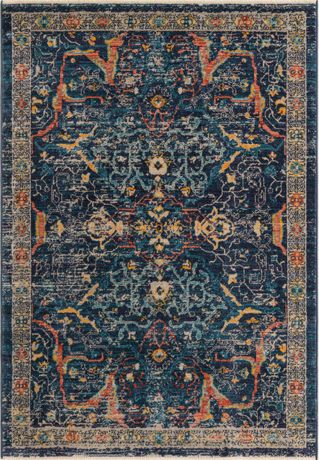 Navy Blue 3' 11 x 5' 11 Lola Rectangle Area Rug Polypropylene With Jute Backing Traditional Pattern Easy Clean Carpet for Home Interior Design for Sale at Rug Engine