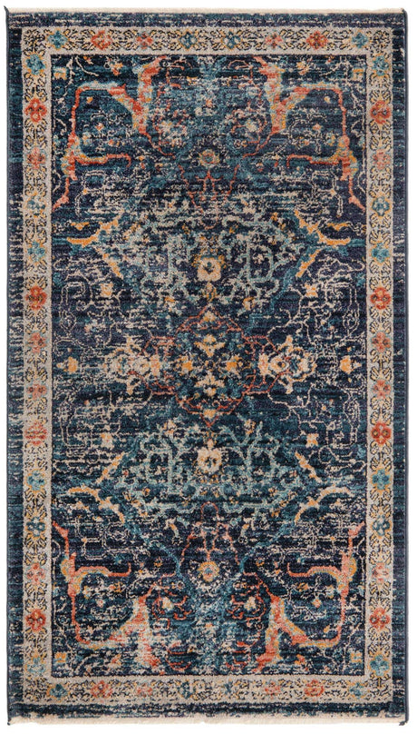 Navy Blue 2' 11 x 5' 3 Lola Rectangle Area Rug Polypropylene With Jute Backing Traditional Pattern Easy Clean Carpet for Home Interior Design for Sale at Rug Engine