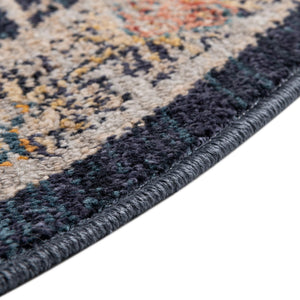 Navy Blue 3' 11 x 5' 11 Lola Oval Area Rug Polypropylene With Jute Backing Traditional Pattern Easy Clean Carpet for Home Interior Design for Sale at Rug Engine