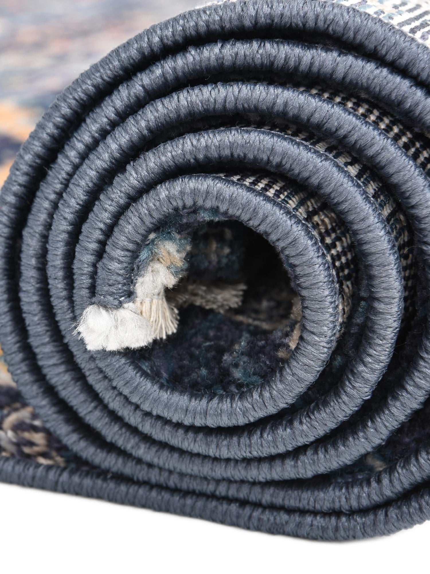 Navy Blue 2' 2 x 3' 1 Lola Oval Area Rug Polypropylene With Jute Backing Traditional Pattern Easy Clean Carpet for Home Interior Design for Sale at Rug Engine