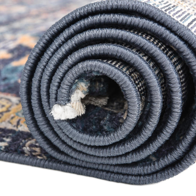 Navy Blue 2' 2 x 3' 1 Lola Oval Area Rug Polypropylene With Jute Backing Traditional Pattern Easy Clean Carpet for Home Interior Design for Sale at Rug Engine