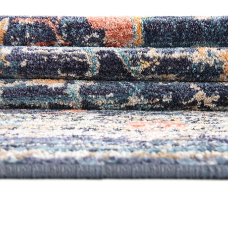 Navy Blue 3' 11 x 3' 11 Lola Octagon Area Rug Polypropylene With Jute Backing Traditional Pattern Easy Clean Carpet for Home Interior Design for Sale at Rug Engine