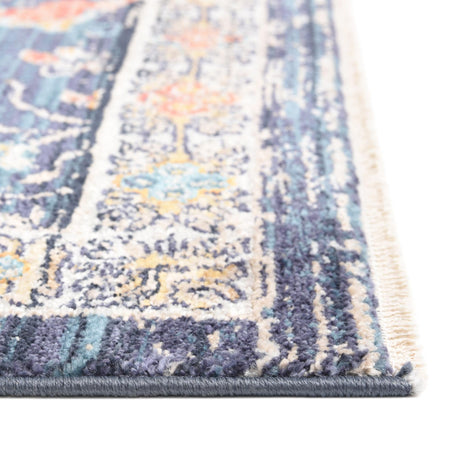 Navy Blue 2' x 8' Lola Runner Area Rug Polypropylene With Jute Backing Traditional Pattern Easy Clean Carpet for Home Interior Design for Sale at Rug Engine
