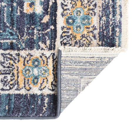 Navy Blue 2' 7 x 10' 2 Lola Runner Area Rug Polypropylene With Jute Backing Traditional Pattern Easy Clean Carpet for Home Interior Design for Sale at Rug Engine