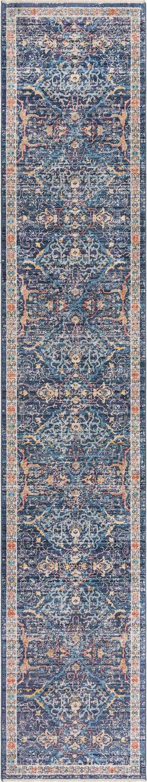 Navy Blue 2' 11 x 16' 5 Lola Runner Area Rug Polypropylene With Jute Backing Traditional Pattern Easy Clean Carpet for Home Interior Design for Sale at Rug Engine