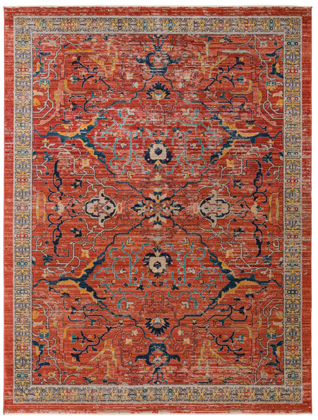 Brick Red 9' x 12' Lola Rectangle Area Rug Polypropylene With Jute Backing Traditional Pattern Easy Clean Carpet for Home Interior Design for Sale at Rug Engine