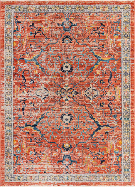 Brick Red 7' x 10' 2 Lola Rectangle Area Rug Polypropylene With Jute Backing Traditional Pattern Easy Clean Carpet for Home Interior Design for Sale at Rug Engine
