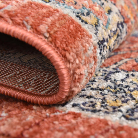 Brick Red 5' 3 x 8' Lola Rectangle Area Rug Polypropylene With Jute Backing Traditional Pattern Easy Clean Carpet for Home Interior Design for Sale at Rug Engine