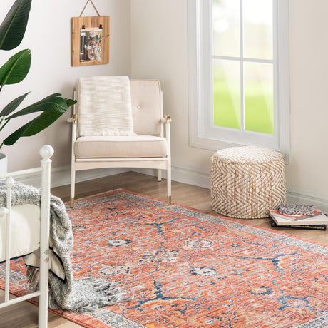 Brick Red 7' 10 x 10' 2 Lola Rectangle Area Rug Polypropylene With Jute Backing Traditional Pattern Easy Clean Carpet for Home Interior Design for Sale at Rug Engine