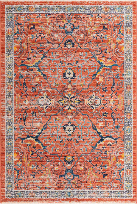 Brick Red 5' 3 x 8' Lola Rectangle Area Rug Polypropylene With Jute Backing Traditional Pattern Easy Clean Carpet for Home Interior Design for Sale at Rug Engine