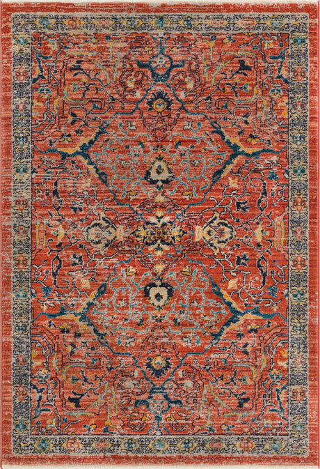 Brick Red 3' 11 x 5' 11 Lola Rectangle Area Rug Polypropylene With Jute Backing Traditional Pattern Easy Clean Carpet for Home Interior Design for Sale at Rug Engine