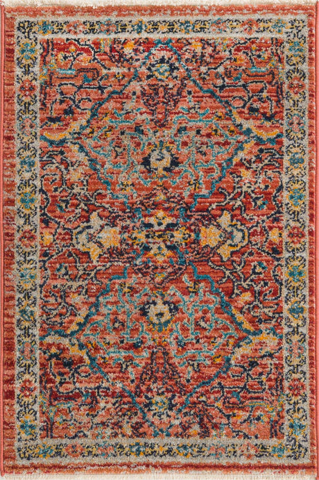 Brick Red 2' 2 x 3' 1 Lola Rectangle Area Rug Polypropylene With Jute Backing Traditional Pattern Easy Clean Carpet for Home Interior Design for Sale at Rug Engine