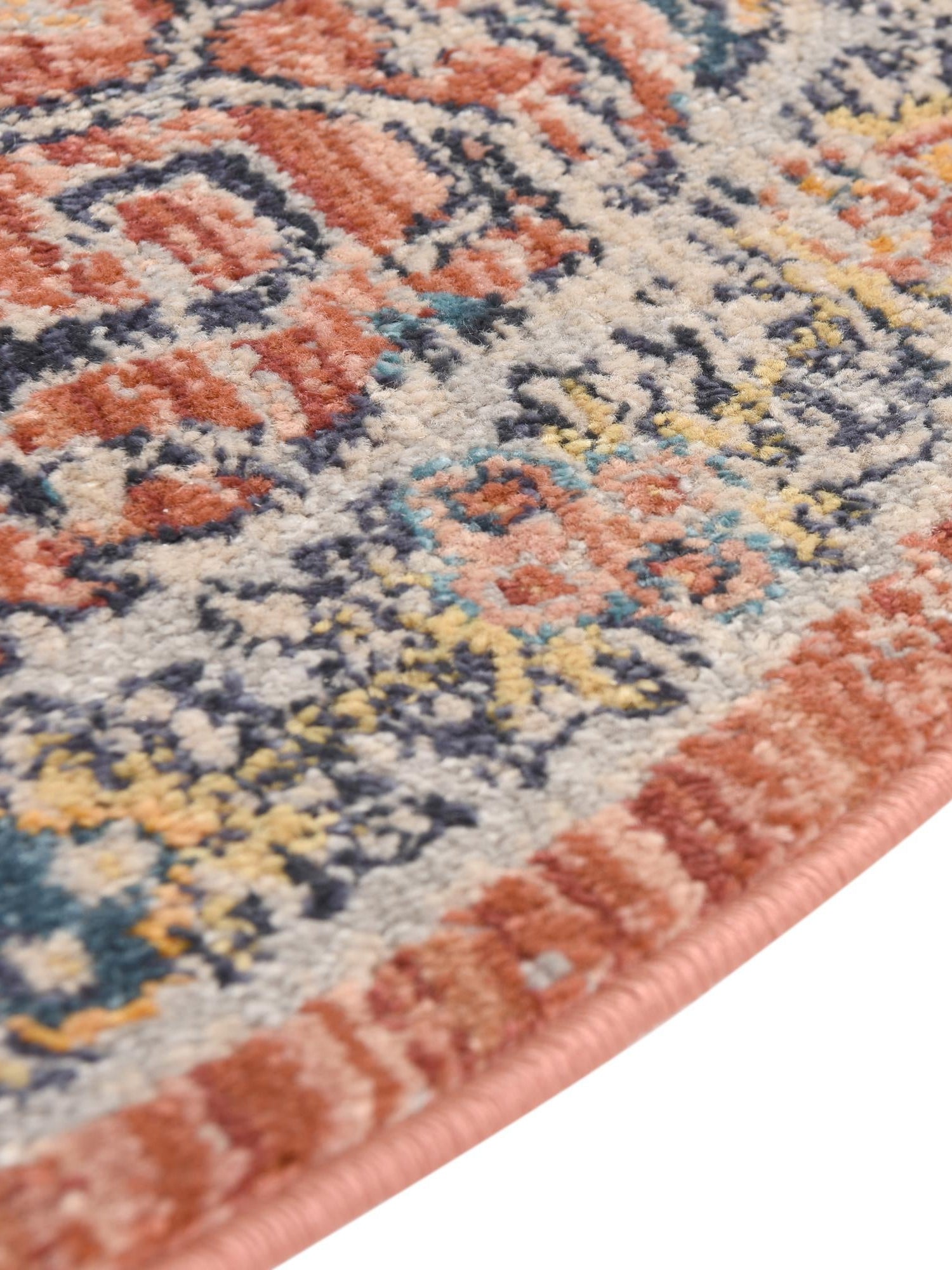 Brick Red 3' 11 x 3' 11 Lola Round Area Rug Polypropylene With Jute Backing Traditional Pattern Easy Clean Carpet for Home Interior Design for Sale at Rug Engine