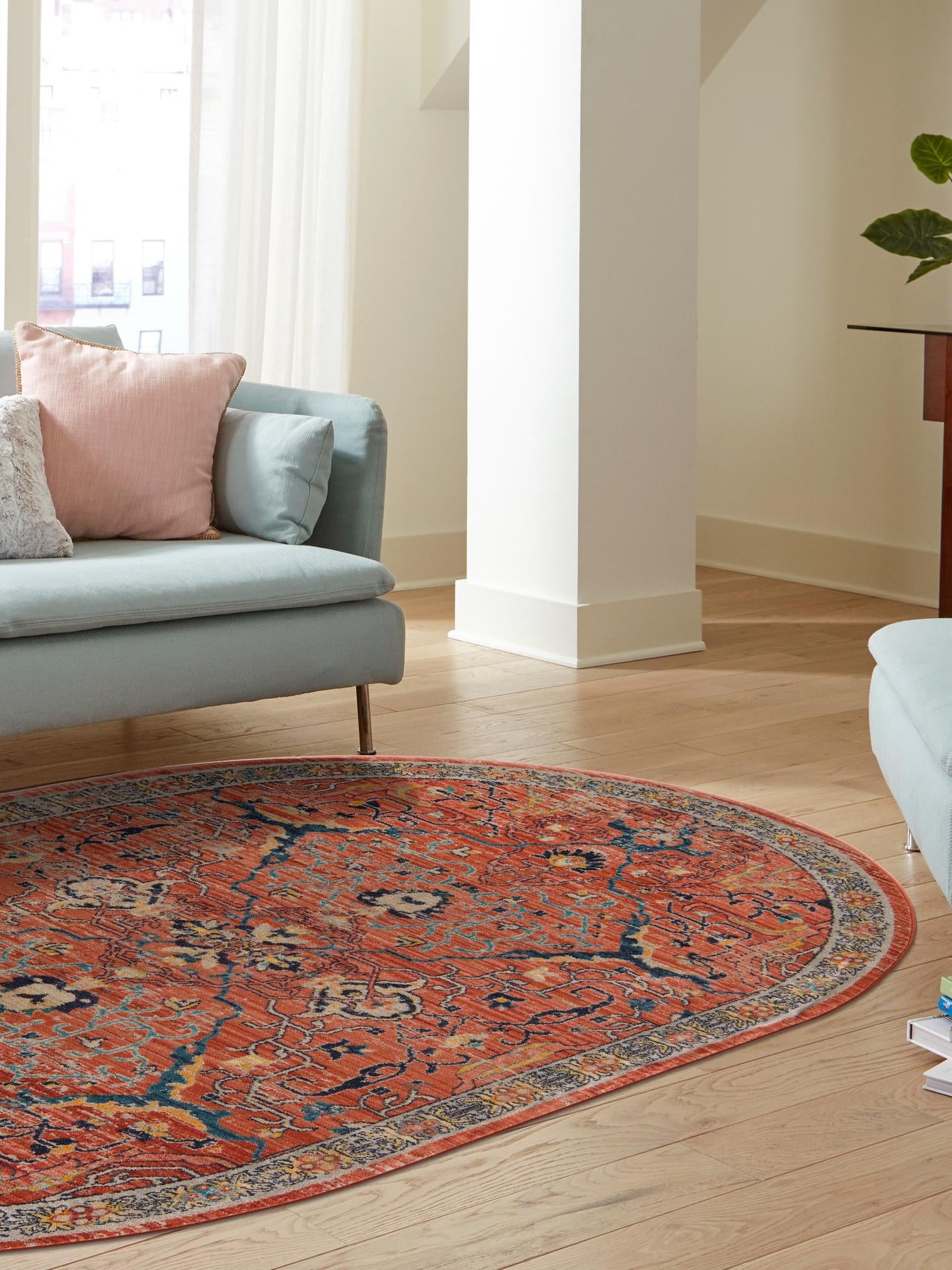 Brick Red 7' 10 x 10' 2 Lola Oval Area Rug Polypropylene With Jute Backing Traditional Pattern Easy Clean Carpet for Home Interior Design for Sale at Rug Engine