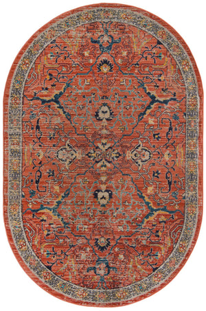 Brick Red 5' 3 x 8' Lola Oval Area Rug Polypropylene With Jute Backing Traditional Pattern Easy Clean Carpet for Home Interior Design for Sale at Rug Engine