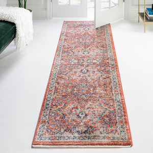 Brick Red 2' x 13' Lola Runner Area Rug Polypropylene With Jute Backing Traditional Pattern Easy Clean Carpet for Home Interior Design for Sale at Rug Engine