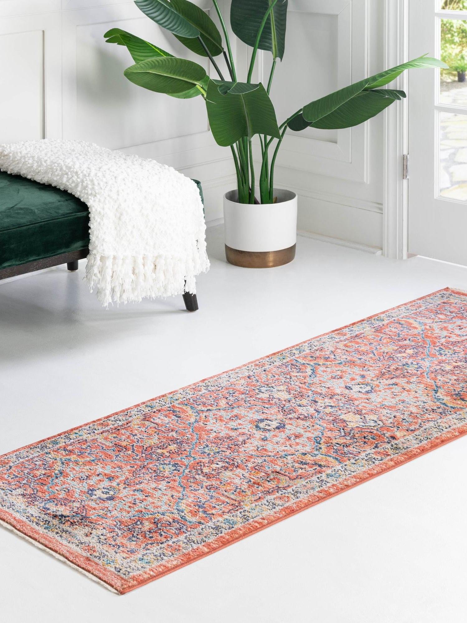 Brick Red 2' 11 x 16' 5 Lola Runner Area Rug Polypropylene With Jute Backing Traditional Pattern Easy Clean Carpet for Home Interior Design for Sale at Rug Engine